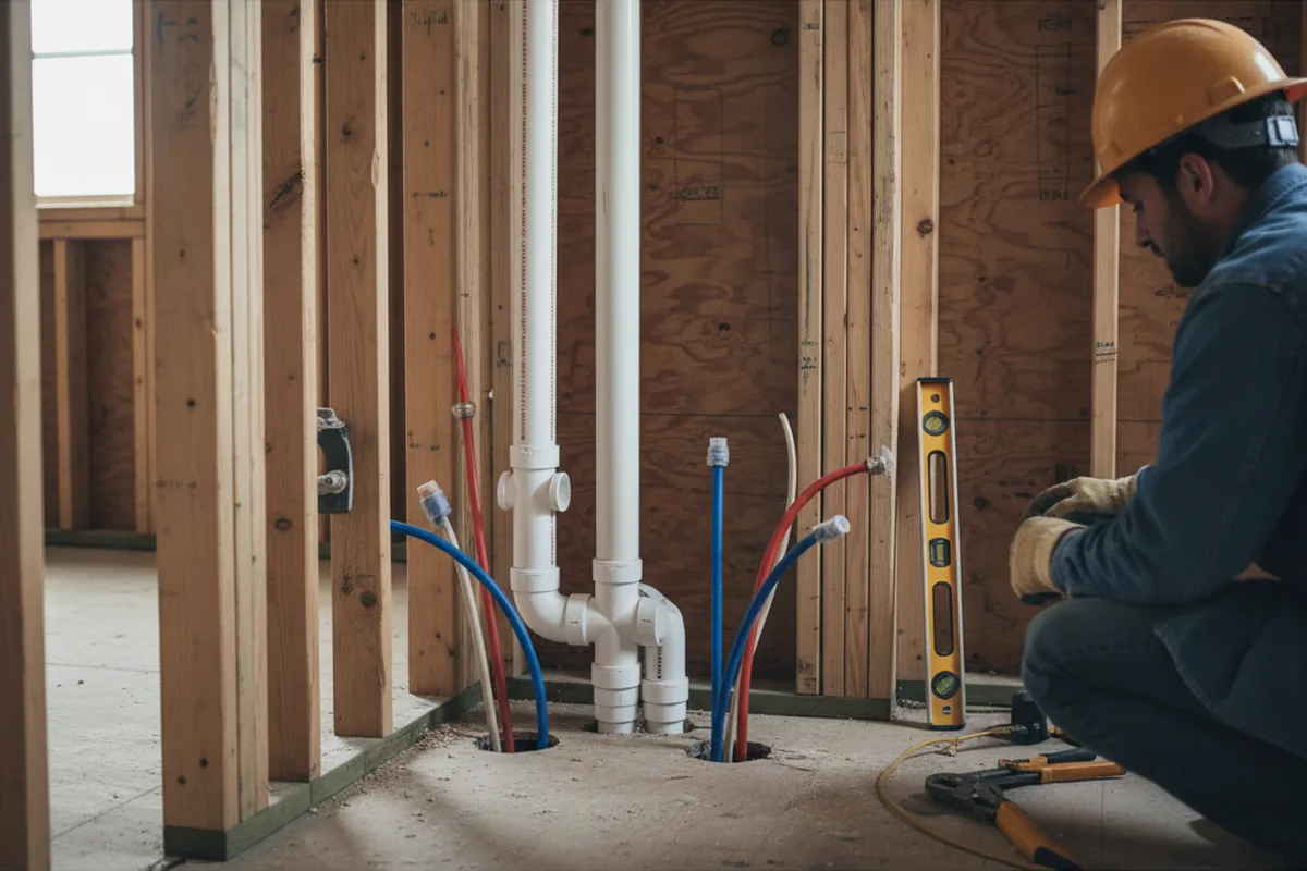 Drain and supply rough-in during Toilet Repair and Installation in West Manchester